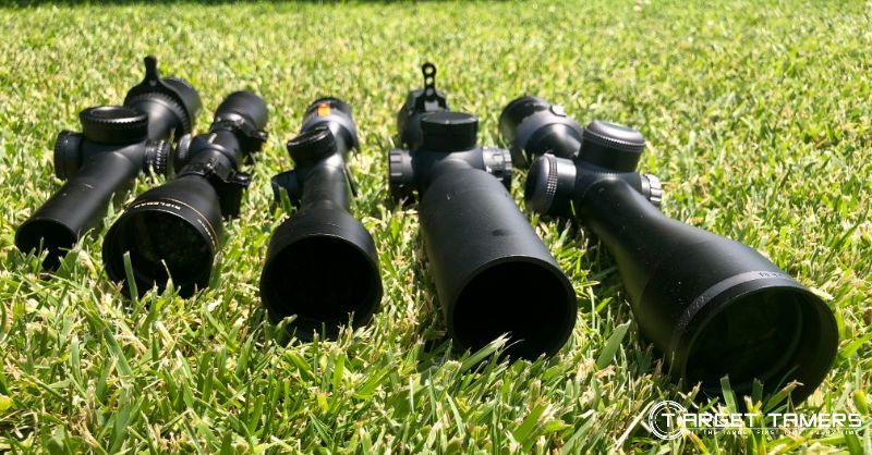 Rifle Scopes with various objective lens diameters