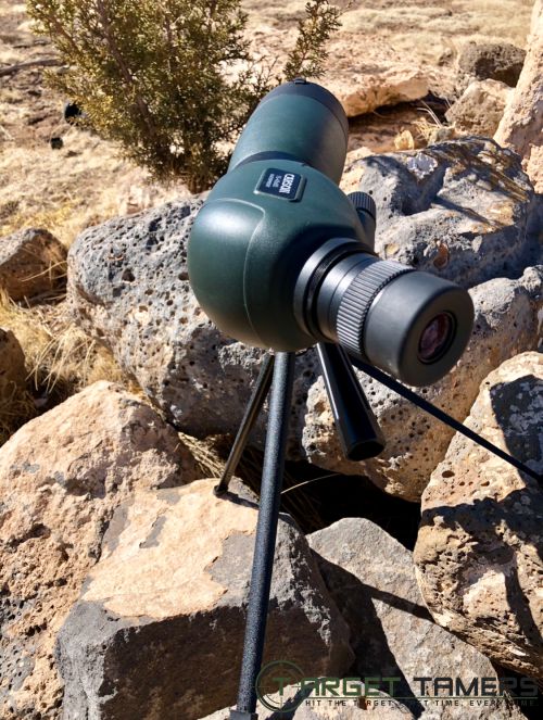 Demonstration of the Carson Everglade spotting scope in use on the supplied tripod