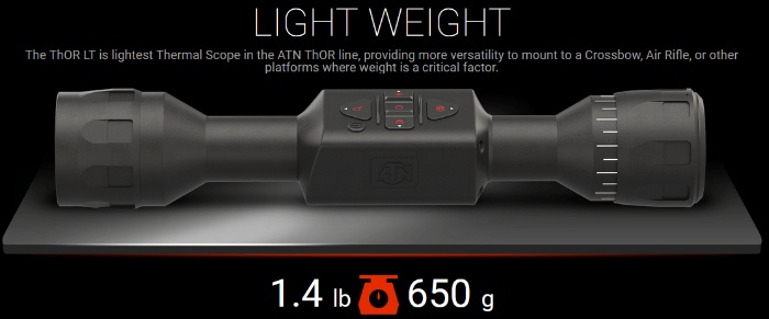ATN Thor LT 160 3-6x thermal scope is light weight