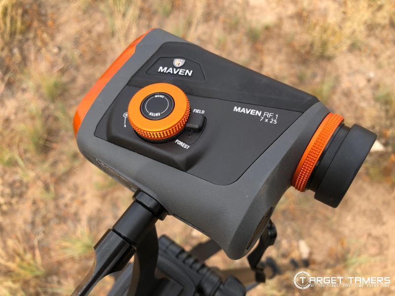 Maven RF1 rangefinder on tripod