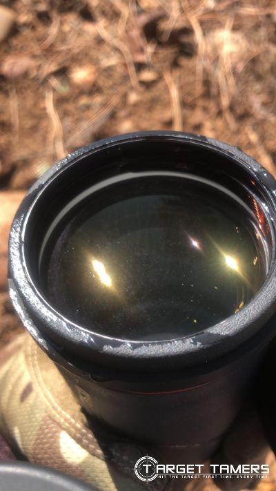 Expensive binocular glass after water exposure