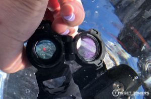 Red dot working while submerged in water