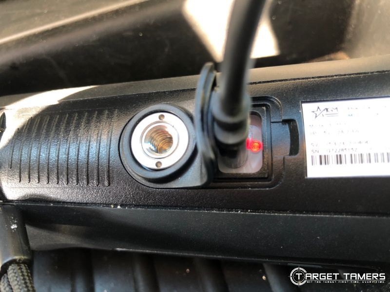 Battery charging light in car