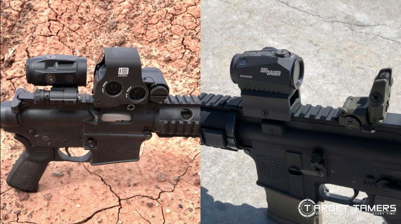 Comparing red dot sights to holographic weapon sights
