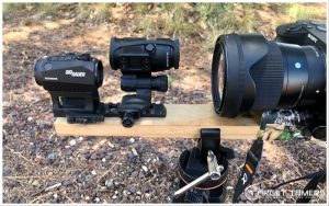 Tina's digiscoping rig for scopes & red dots