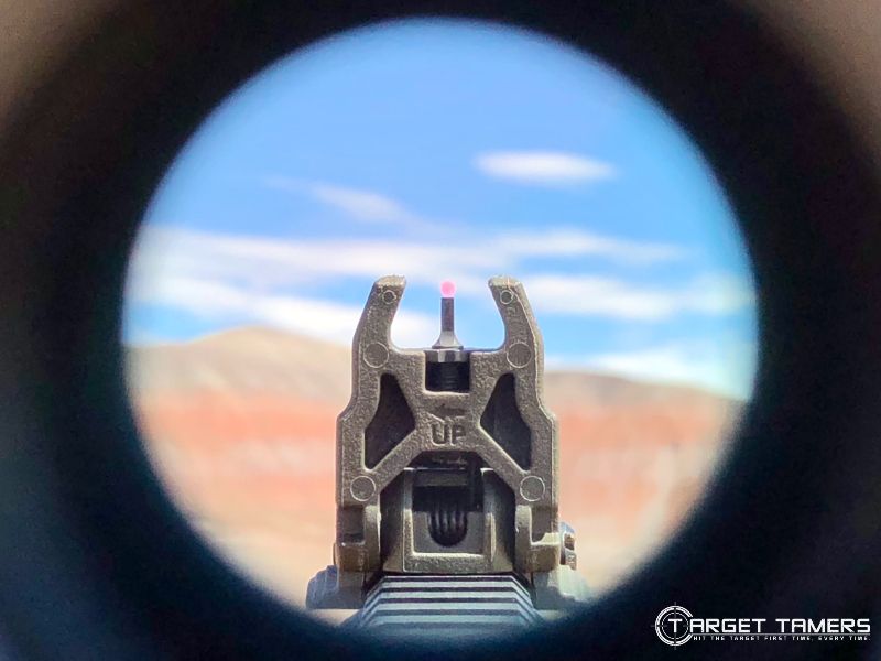 Absolute co-witness between flip-up sights and a RDS