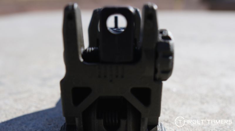 Rear sight has two apertures of different sizes