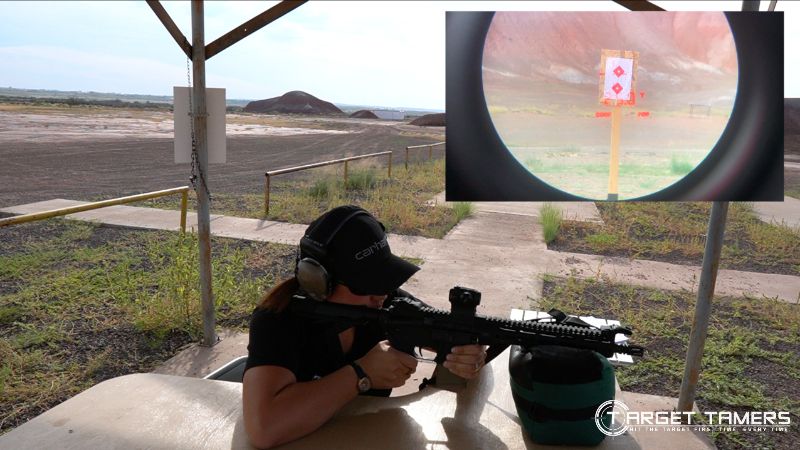 Shooting the first group to zero in a red dot sight