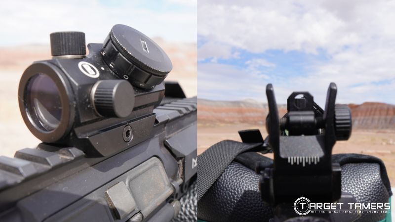 Bushnell TRS-25 with MBUS sights, no cowitnees