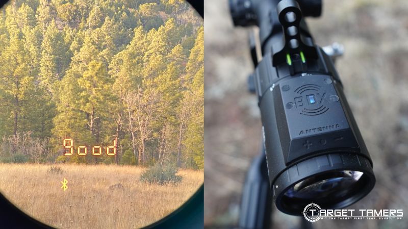 Connection status indicators for Sig Sauer BDX scope and rangefinder