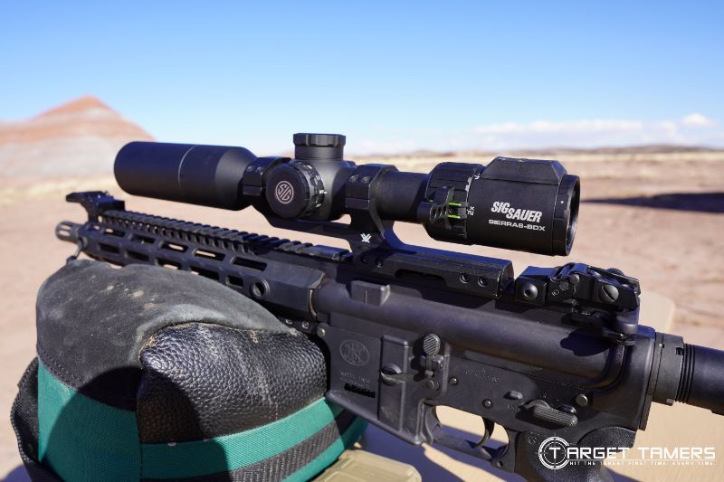 Sierra6 scope mounted to AR-15
