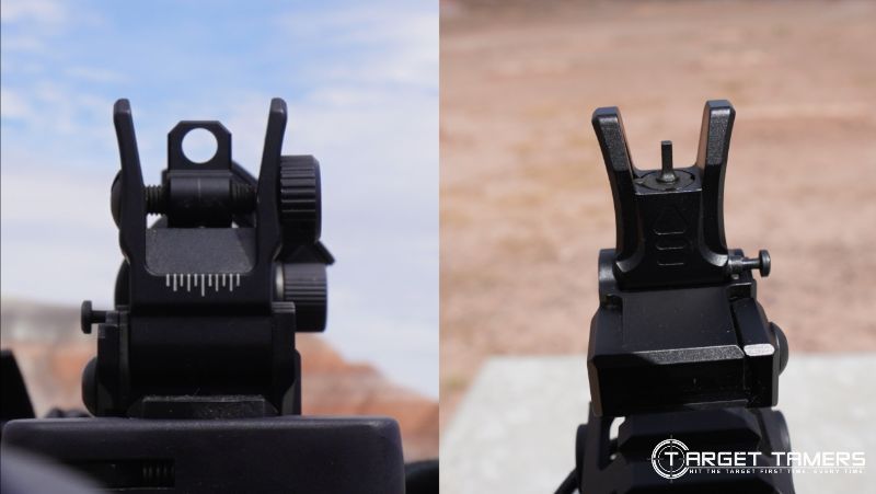 UTG Sights: rear sight (left) and front sight (right)