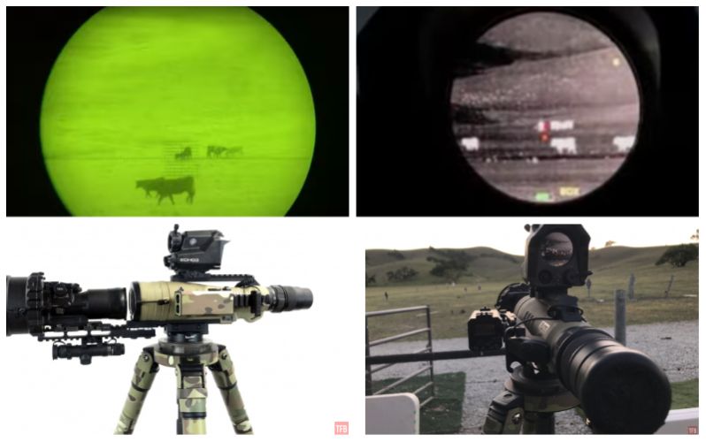 NV and thermal mounted to spotting scope for simultaneous use