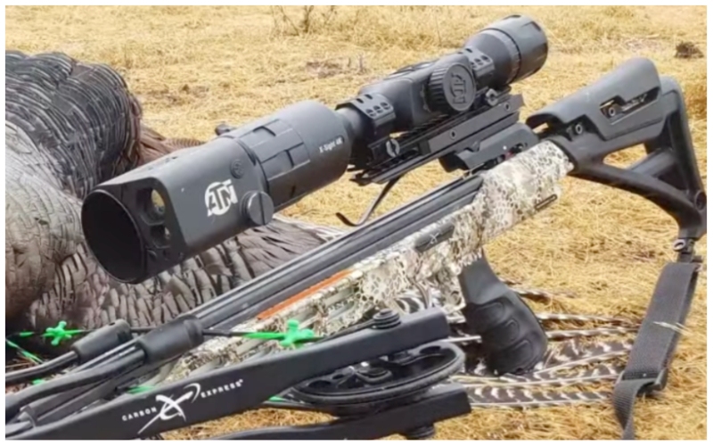 ATN X Sight mounted to crossbow
