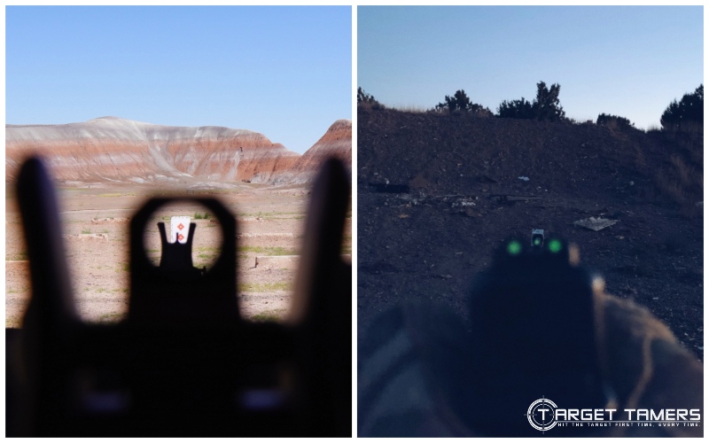 BUIS and pistol sights sight picture