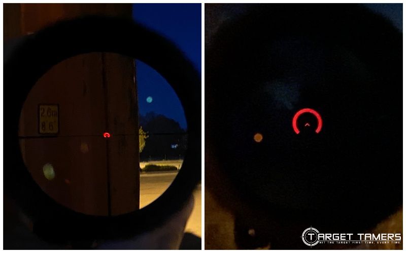 ACSS M6 reticle with illumination at 1 and 6x