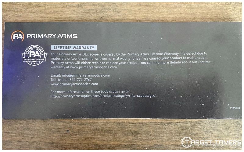 Primary Arms Lifetime Warranty