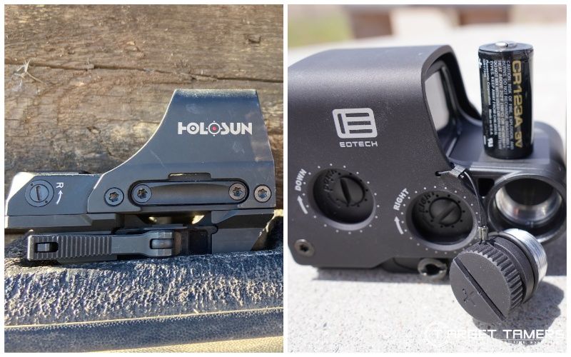 Holosun and EOTech battery compartments