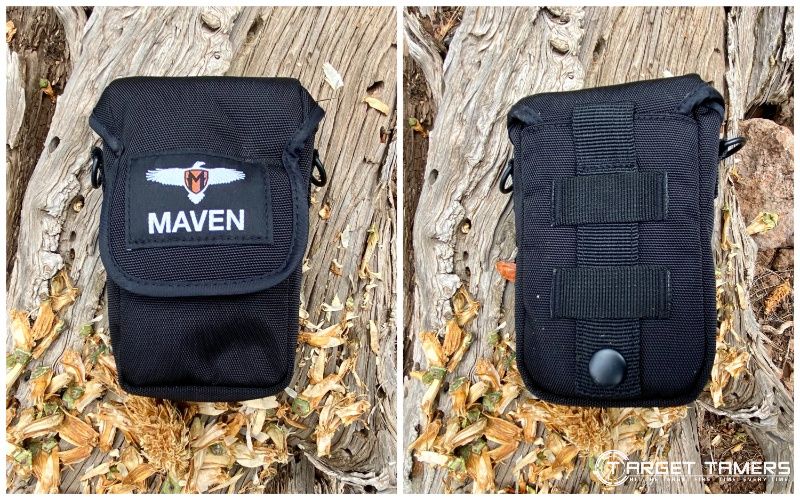Front and back of included pouch