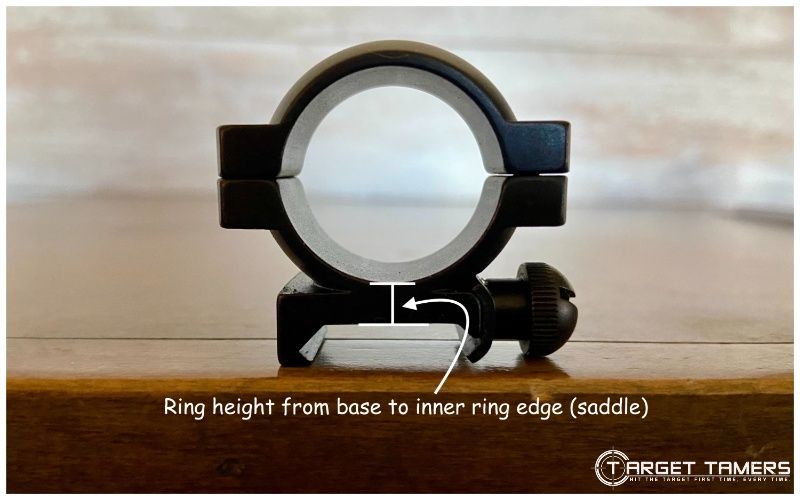 Ring height measurement from base to saddle