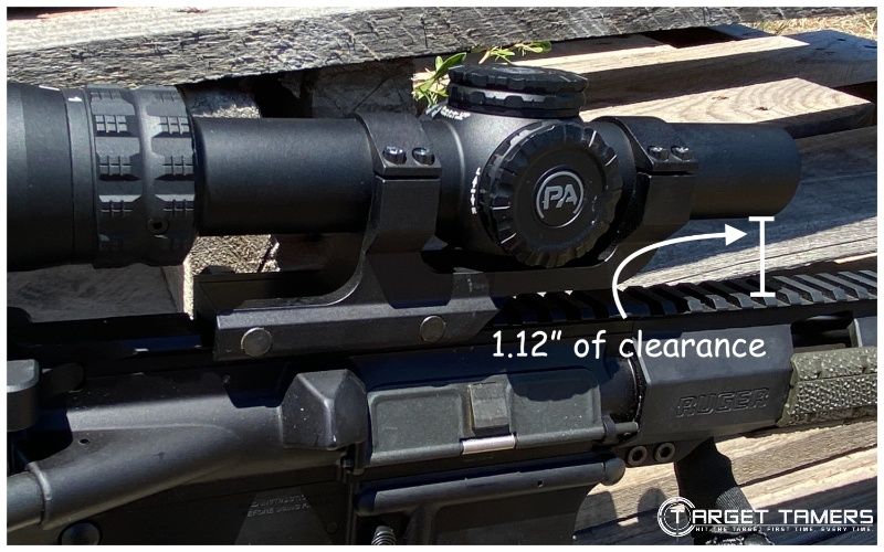 Ring height provides clearance on rifle